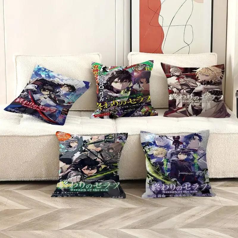 Anime Seraph of The End Cushion Cover Inches Farmhouse Decor Home Throw Pillow Covers for Couch Decorations
