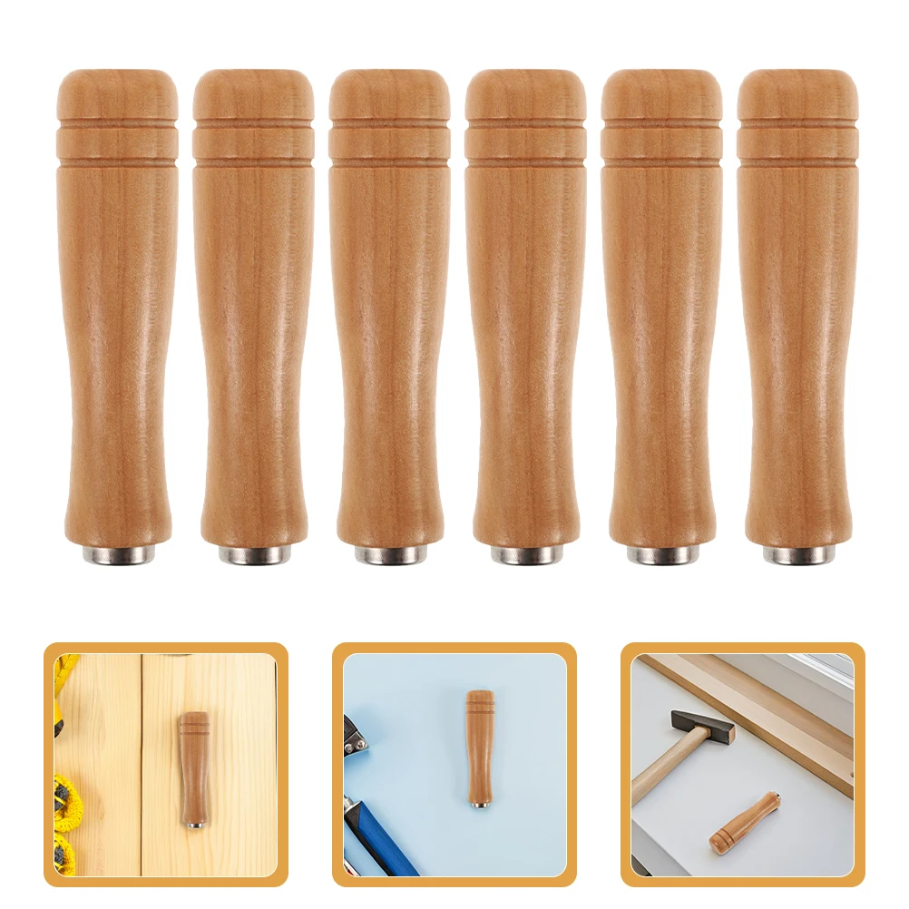 

6pcs Wooden File Handles Rasp Ergonomic Replacement Grips Long Lasting Sturdy Crafted Precision Comfortable Multipurpose