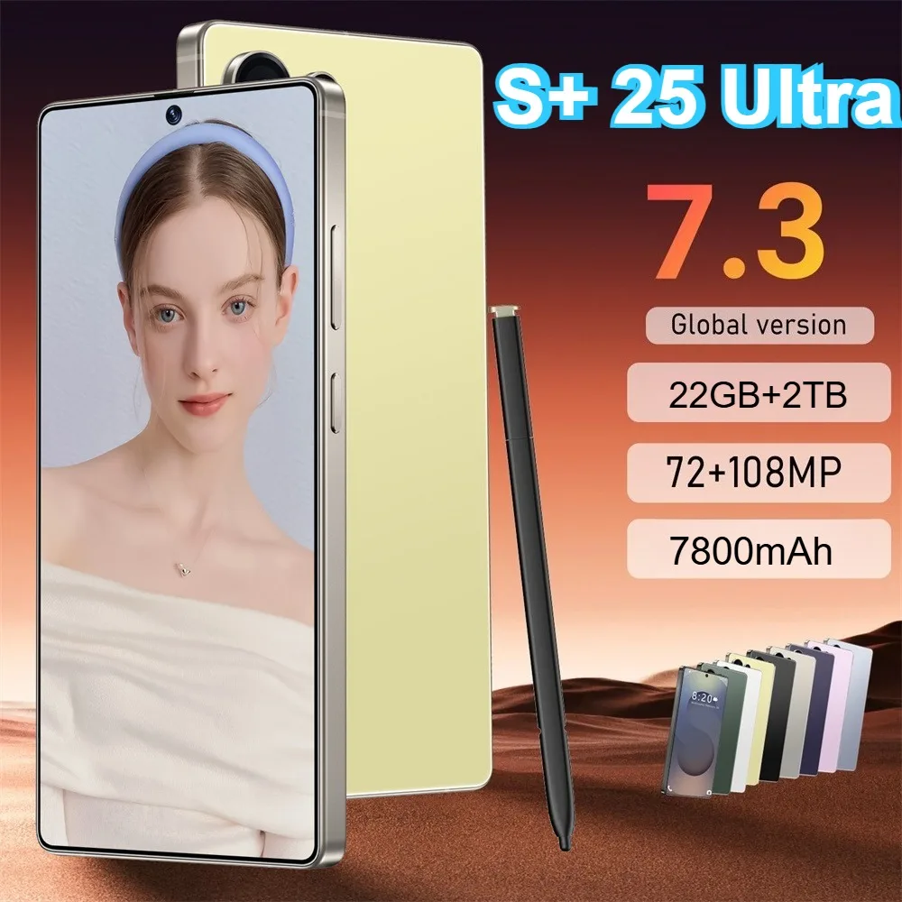 

Brand New Screen Protector For S+ 25 Ultra Smratphone 22GB+2TB Global Edition 108MP x 72MP 7.3''HD 7800mAh Android 5G