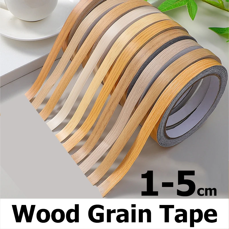 10Meter Furniture Self-adhesive Edge Banding Tape Wood Grain for Refurbishment Cabinets Seams Repair Door Frames Wall Decor
