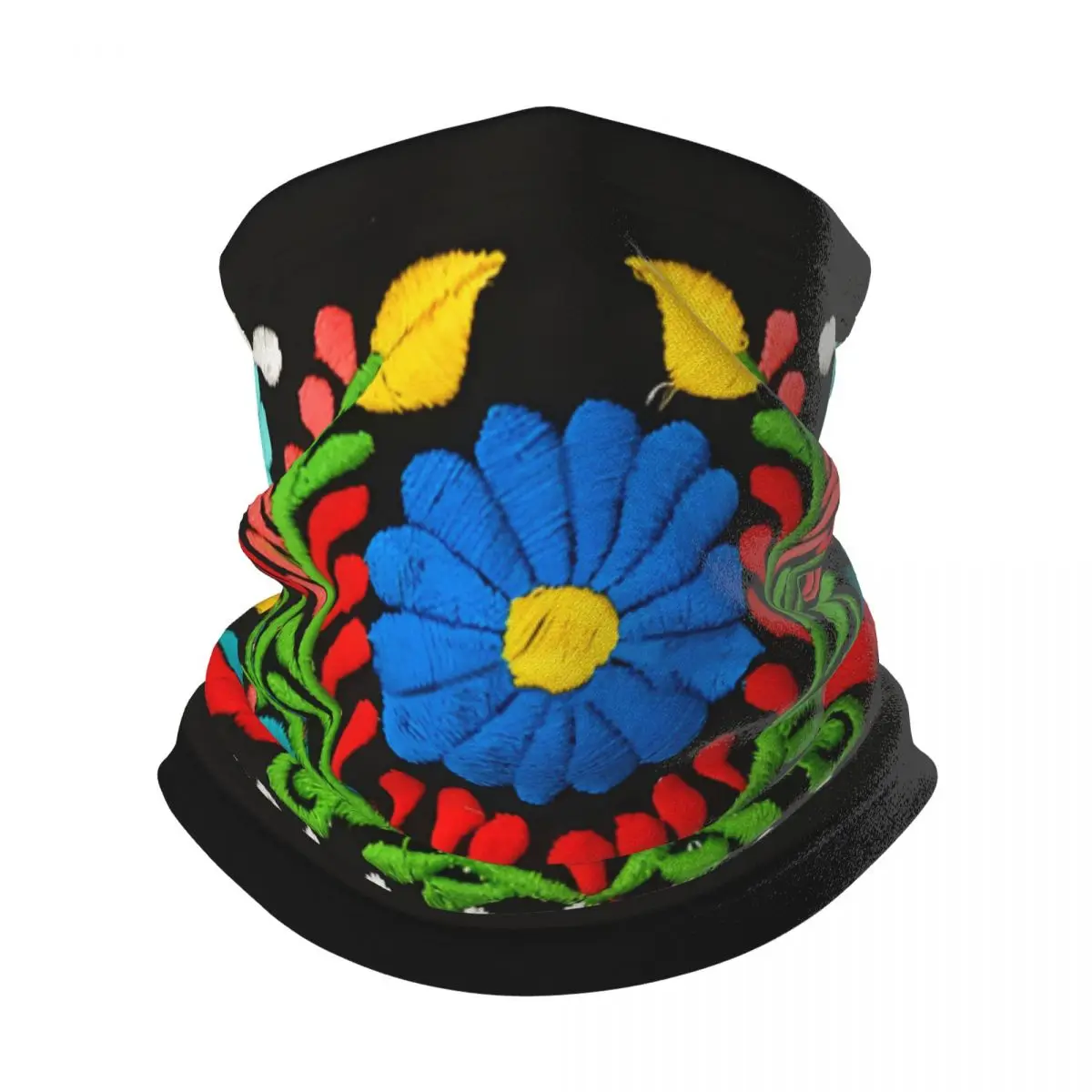 Mexican Embroidery Flower Pattern Bandana Neckerchief for Hiking Women Men Wrap Scarf Neck Headband Warmer