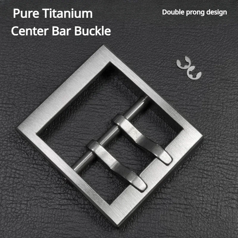 4.5CM Titanium Belt Buckle Double Prong Single Square Replacement Japanese-style Men's Popular Belt Accessories Anti-allergic