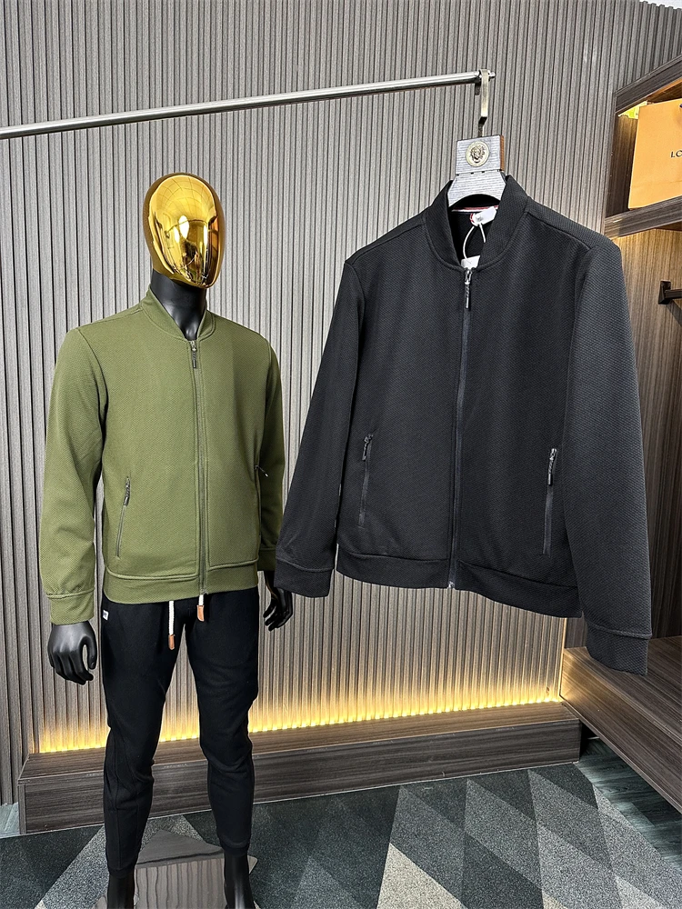 

Outdoor Faionable Loose Baseball Collar Jaet Men's Autumn Winter 3D Texture Fabric Jaet Casual Urban Sle Long Sve