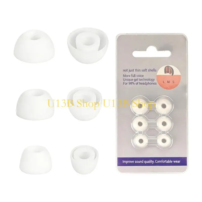 U13B Flexible Replacement Earbud Tips Noise Isolation Comfortable Fit Easy Clean Universal Compatibility for Buds