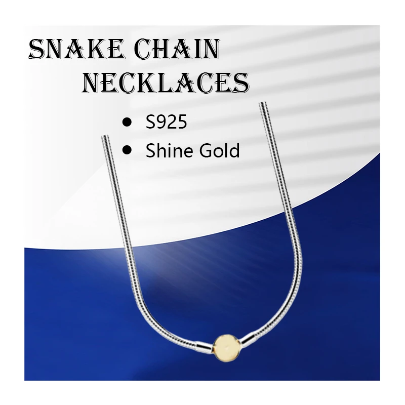 

Chokers Necklaces For Women Fine Jewelry Silver 925 Original Snake Chains 18K Shine Gold Signature Ball Clasp Torques Colliers