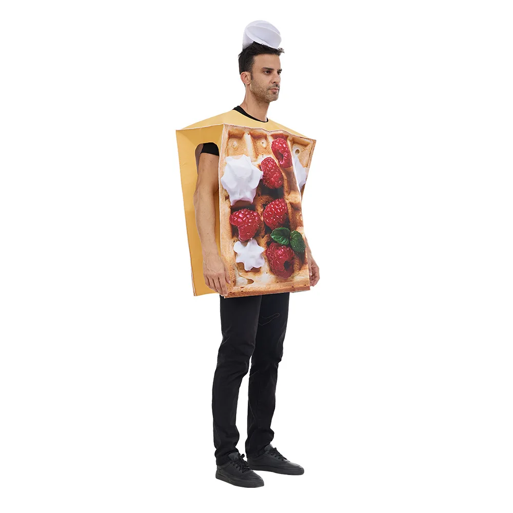Loween brincadeira comida traje 3d diversão desempenho wfle bolo panqueca traje bolo suporte adereços roupas de palco étnico feminino