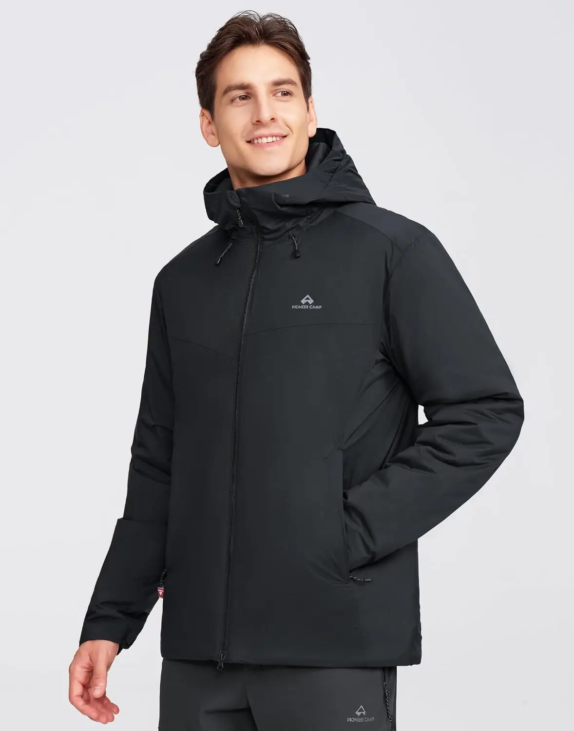 Pioneer Camp Men’s PrimaLoft Gold 60g Insulated Jacket Lightweight Water-Resistant Hooded Thermal Hiking Trekking Climbing