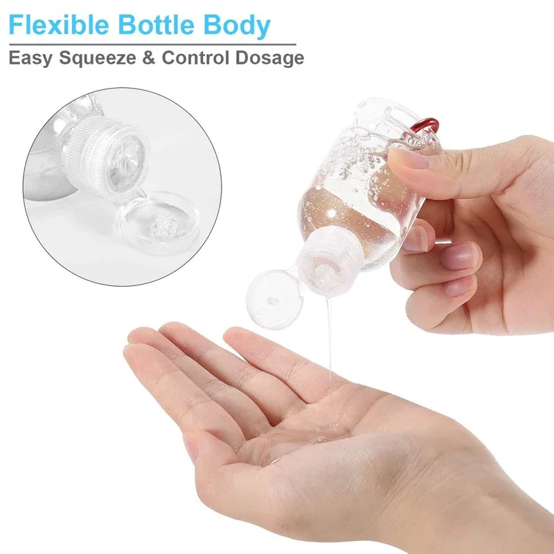 2PCS Nachfüllbare Flaschen mit Haken Alkohol Desinfektionsmittel Hand Sanitizer Leere Seife Dispenser Outdoor Tragbaren Behälter Flasche