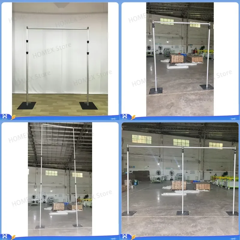 Adjustable 3 Section Pipe and Drape Backdrop Stand Kit with Heavy Duty Base for Wedding Stage Event Party Background