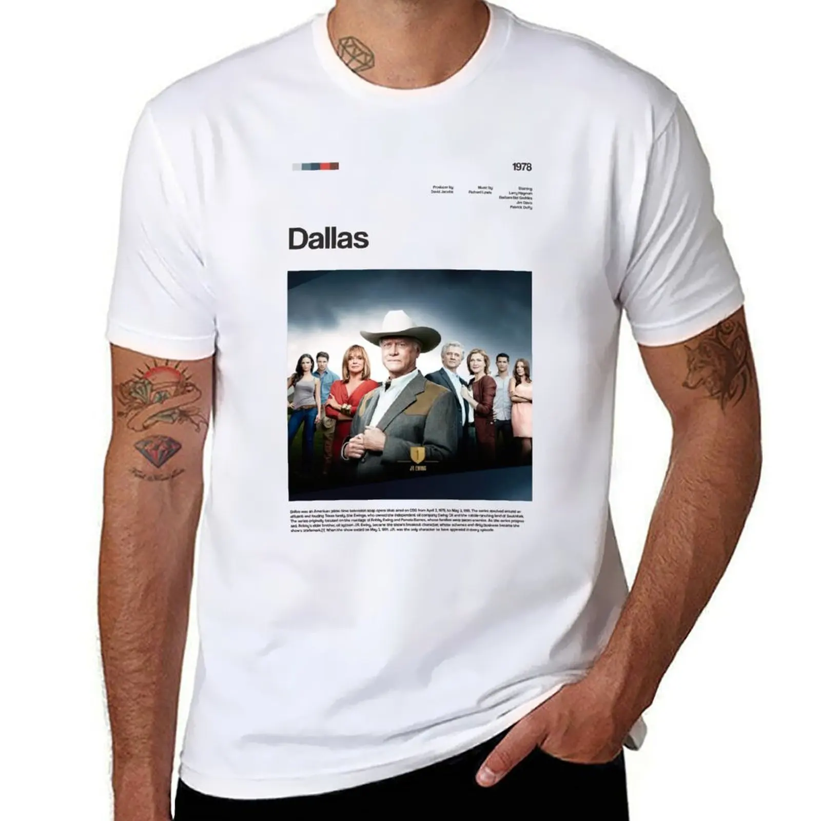 Camiseta de la serie Dallas Poster, camiseta deportiva básica de manga corta