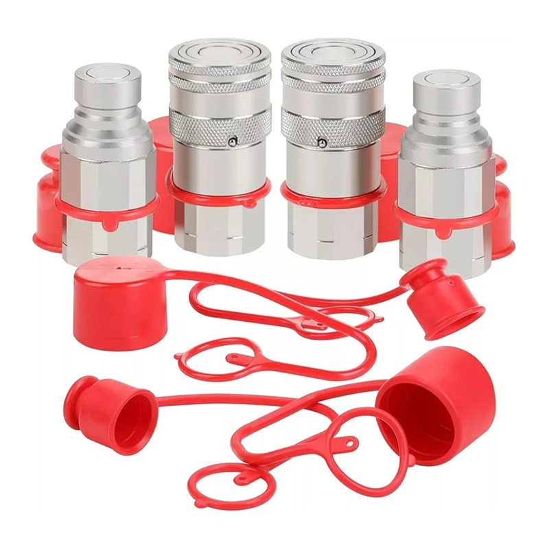 A84G-1Sets Hydraulic Quick Connect Couplers 1/2Inch SAE Flat Face For Skid Steer Bobcat