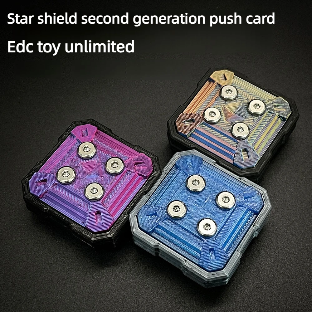 biuss-edc-star-shield-2nd-generation-cool-magnetic-rotating-3d-printed-high-tech-fingertip-card-pushing-decompression-toy