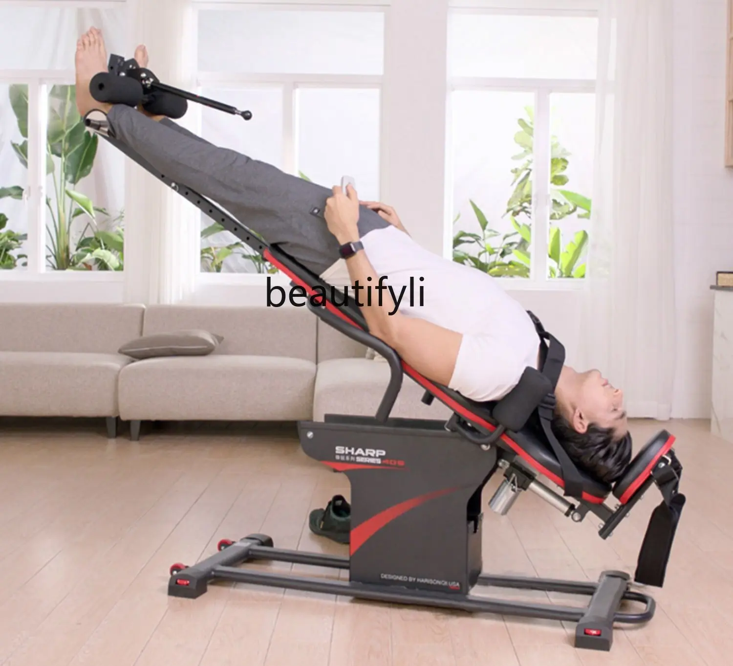 Electric Inversion Table Home Fitness Long High Cervical Spine Lumbar Traction Stretching Artifact