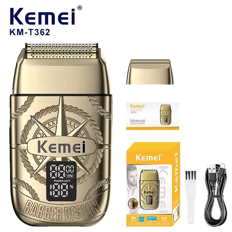 Kemei T362 8500RPM High Speed Dural Blades Traveling Home Using Beard Electrical Men's Shavers Moustache Cutting Trimmers