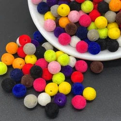 50pcs/lot 8mm Velvet Acrylic Beads Loose Spacer Round  for Handmade Jewelry Making Necklace Bracelet DIY Accessories