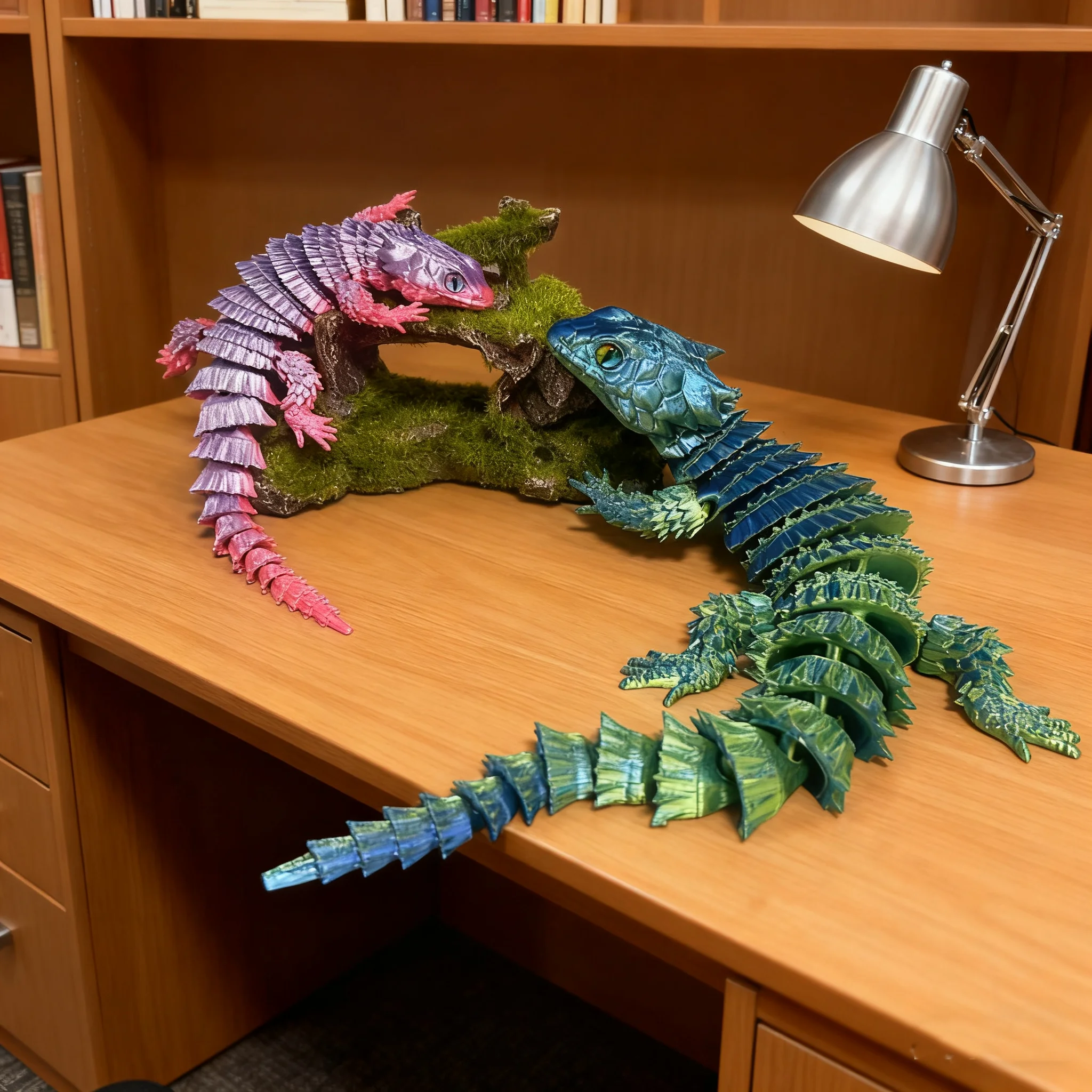 3D-gedruckte Eidechsenstatue, flexibles 3D-gedrucktes Tier, bunte Figur, Geschenke, 36,5 cm/14,37 Zoll, 23,5 cm/9,25 Zoll – Detail 13