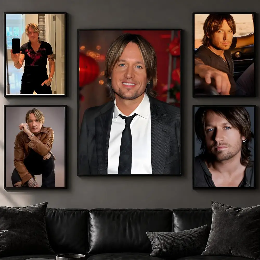 Singer K-Keith UrbanS Poster Art  Self-Adhesive No Glue Residue Wall Decor for Bedroom Living Room