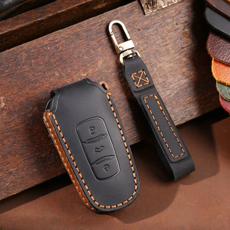 

1pc Leather Car Key Case Fob Shell Cover For Geely Atlas Boyue NL3 EX7 EmgrandX7 EmgrarandX7 SUV GT GC9 Borui Remote Protector