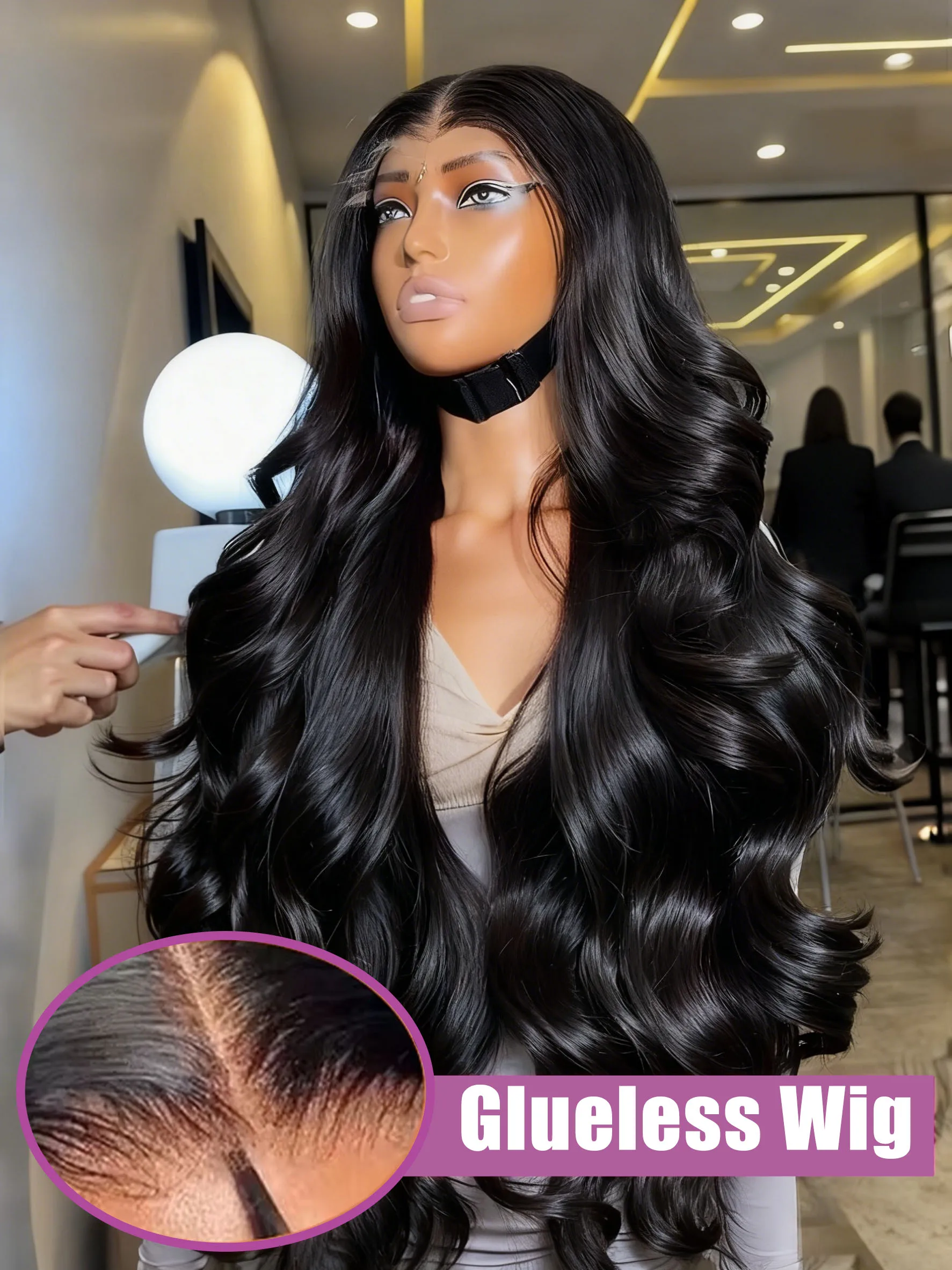 غلويليس الجسم موجة خصلات الشعر المستعار الإنسان 5x5 إغلاق شعر مستعار 30 بوصة 13x6 HD الدانتيل الباروكة الأمامية موجة المياه الطبيعية الدانتيل الجبهة مع شعر الطفل #1