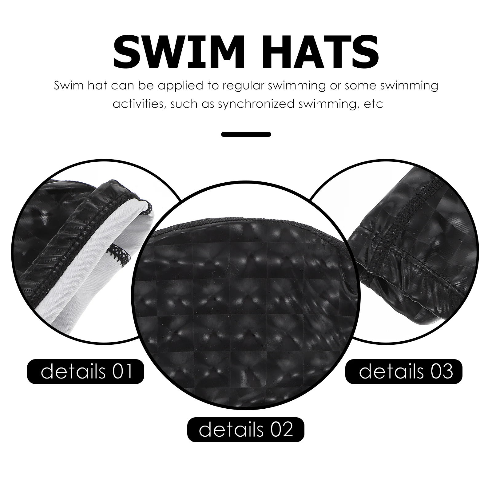 

Waterproof Swim Caps for Adults PU Material Durable Lightweight Flexible Comfortable Wear Easy on Off Protect Hair Reduce
