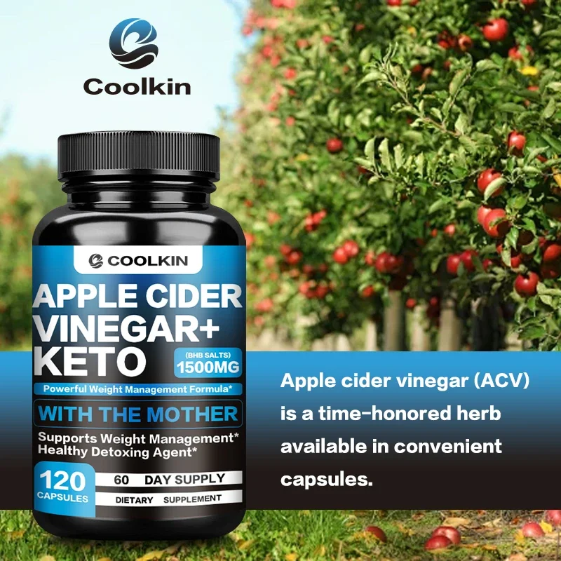 Apple Cider Vinegar Capsules + Keto – Supports Weight Management, Appetite Suppressant