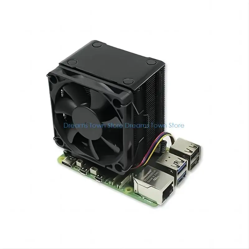 HX6A Active Coolers สำหรับ RPi 5 อลูมิเนียมฮีทซิงค์พัดลมระบายความร้อนฮีทซิงค์หม้อน้ำพัดลมระบายความร้อนสำหรับ RPi 5 Development
