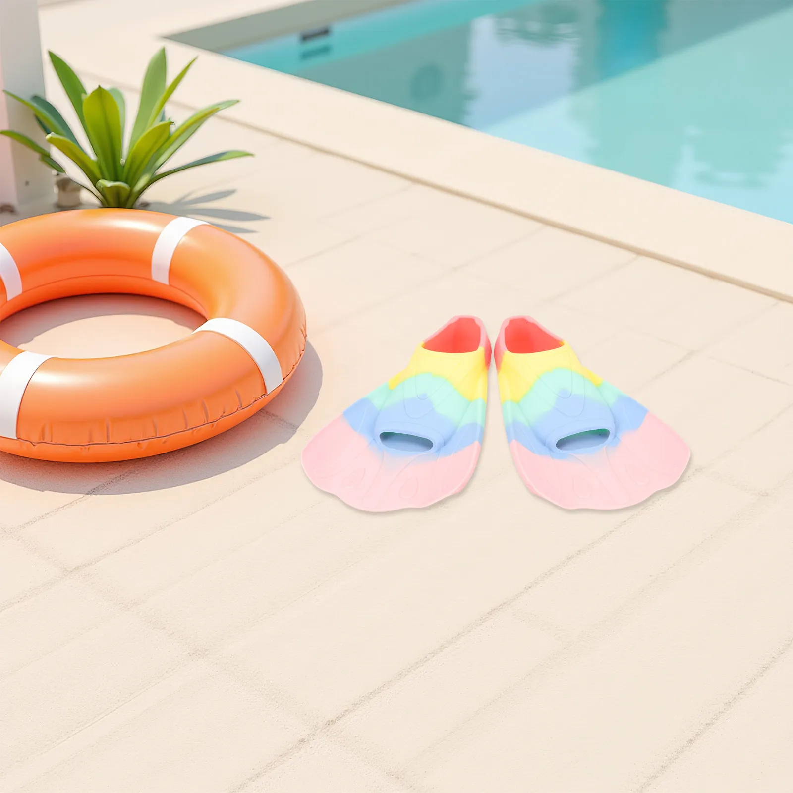 

1Pair Swimming Fins Vibrant Adjustable Open Heel Flippers for Snorkeling Pool Sea Swim Diving Accessories