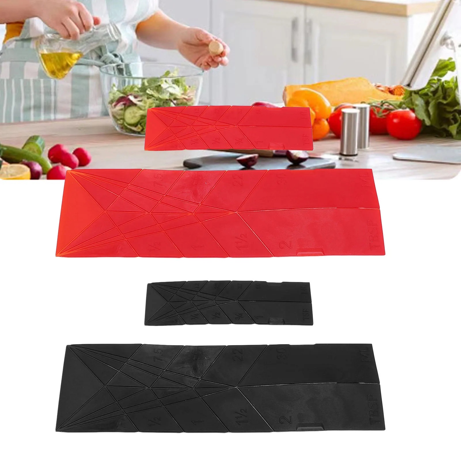 

Плоские мерные ложки 3 в 1, складывающиеся плоские мерные ложки, компактная большая и маленькая кухонная утварь, многофункциональная для приготовления пищи, выпечки