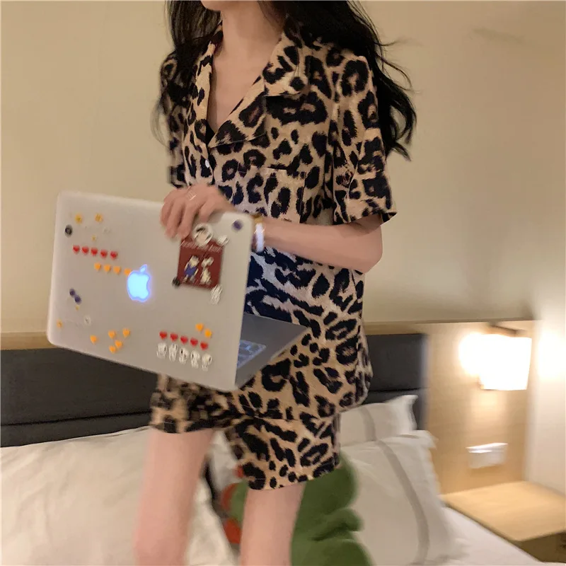 Pajama Sets Women Summer Lovely Strawberry-print Sweet Teens Korean Style Leisure Fashion Design Mujer Soft Simple Sleepwear Ins