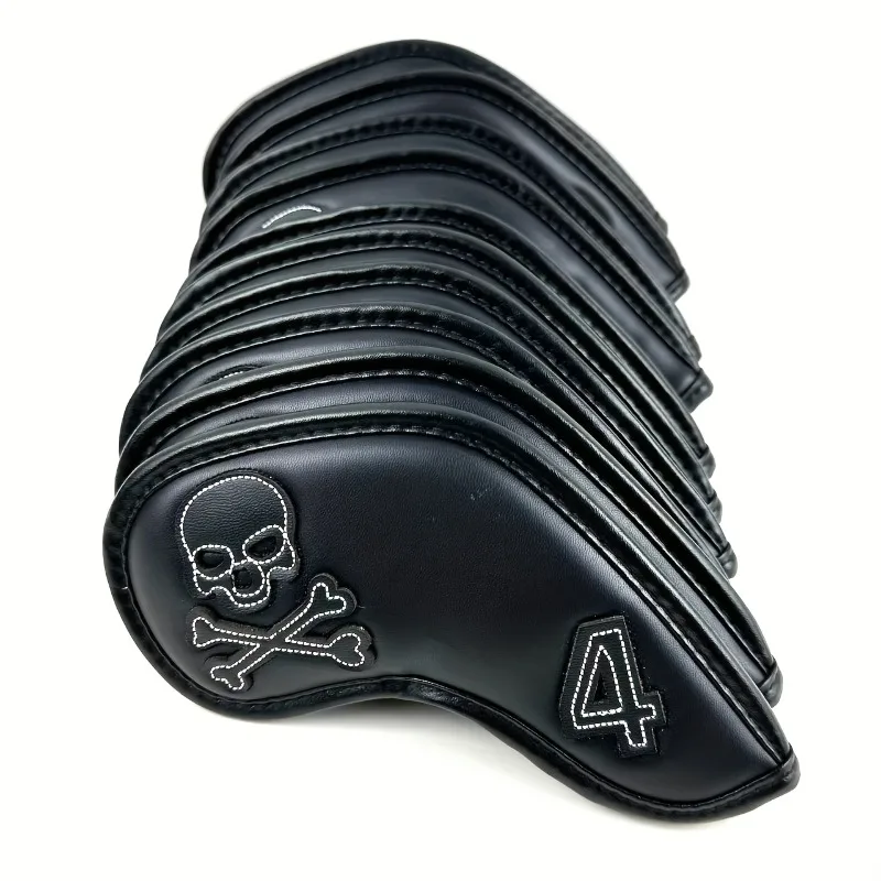 10pcs Skull Golf Club Head Covers Iron Cover Set - Durable Faux, Scratch-Resistant - Image 2