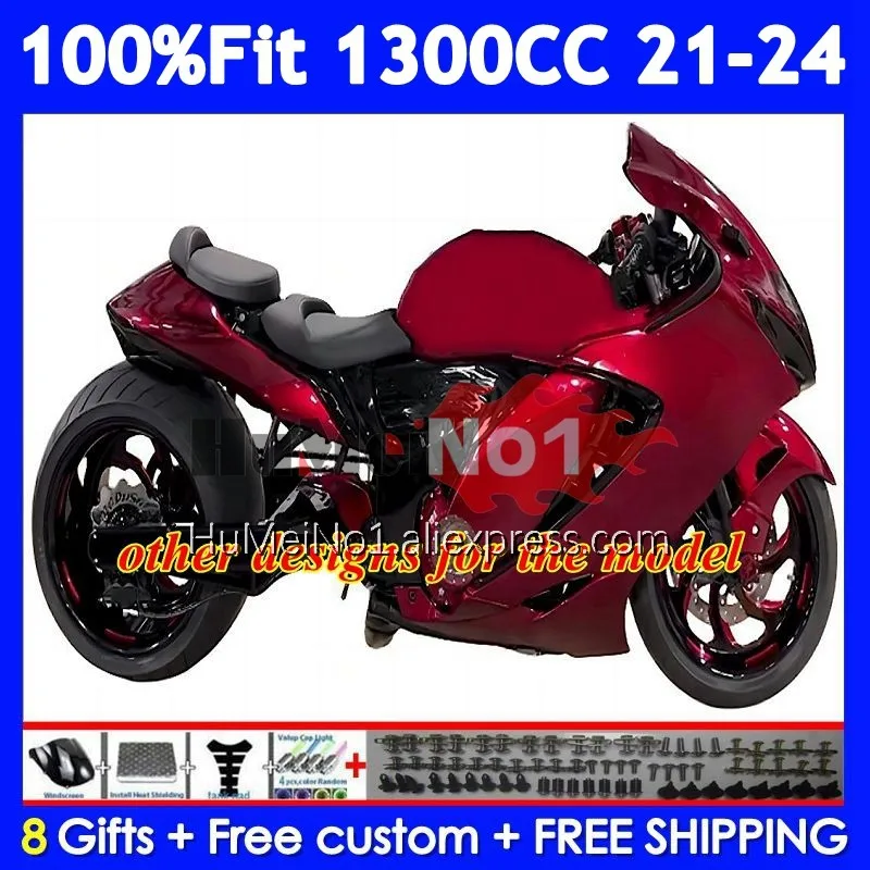 Injection Body For SUZUKI GSXR1300 Red black Hayabusa GSXR 1300 CC 21 22 23 24 129No.19 GSXR-1300 2021 2022 2023 2024 Fairing