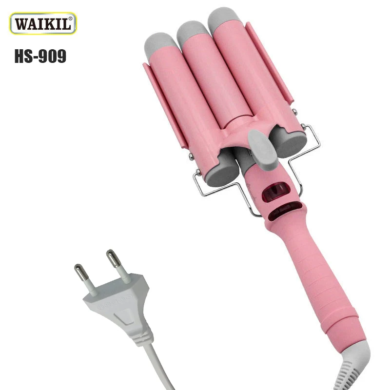 WAIKIL Women's Professional Multi functional Hair perm curler three tube clamp straight curler EU plug curler hair styling tool