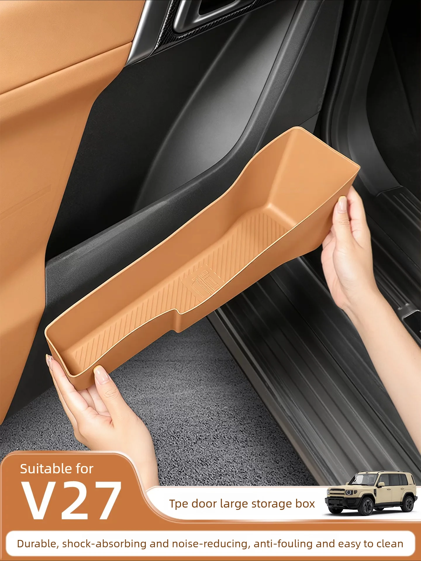 FOR Chery  icar v27 ICAUR V27 2025-2026 Car door storage box TPE storage for decorative items