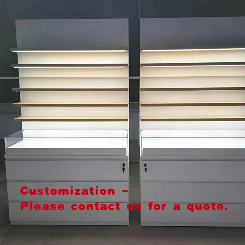 custom.Modern Glass Jewelry Display Cabinet with Lockable Storage Retail Shopping Mall Showcase Decor