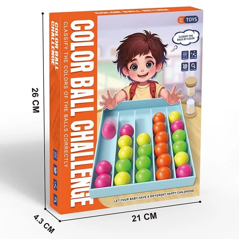 Categulação de bola colorida, jogo de tabuleiro correspondente para provocar cérebro, brinquedos categorizados, presentes de aniversário, jogo interativo infantil