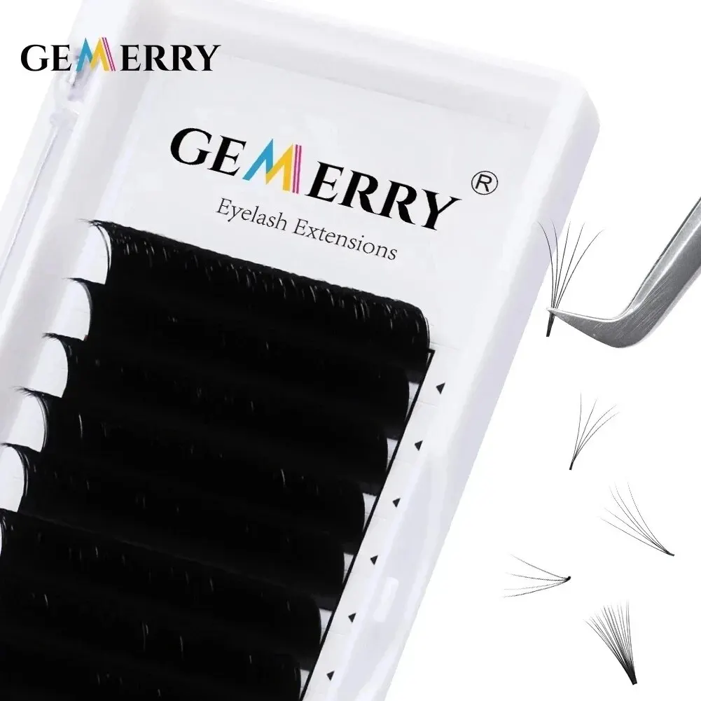 Gemerry Easy Fans Lash False Eyelash Extensions Supplies Faux Mink Eyelashes Easy Fanning Cils Auto Blooming Natural Russian