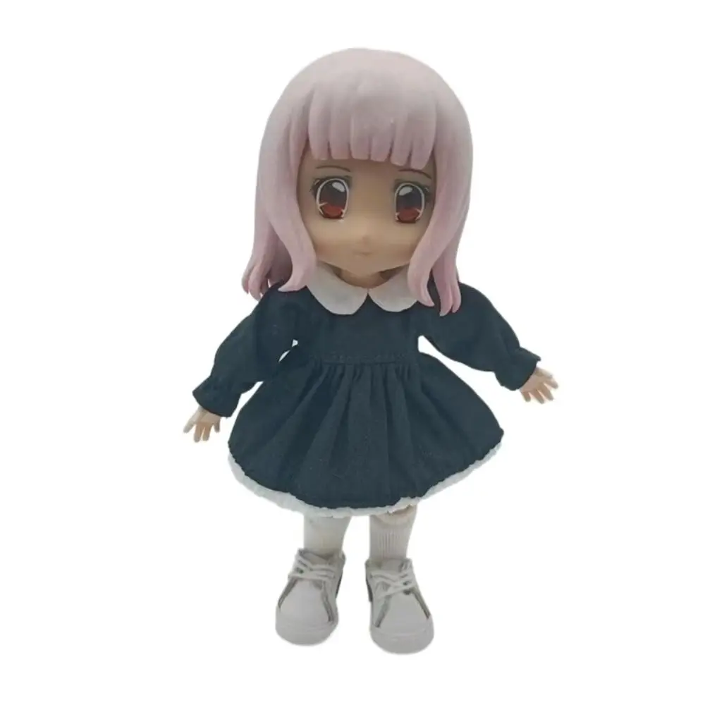 แฟชั่น Lotus Leaf Sleeve OB11 กระโปรงสวมใส่สบายๆตุ๊กตาทําด้วยมือเสื้อผ้าตกแต่งลายสก๊อต Obitsu11 ชุด DIY ของเล่น