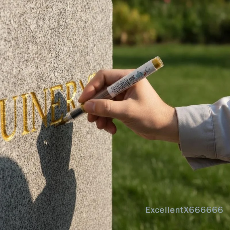 Tombstone Marker Inscription Restoration Pen Oil Based Quick Dry Waterproof Touch Up Paint Pen For Granite Stone