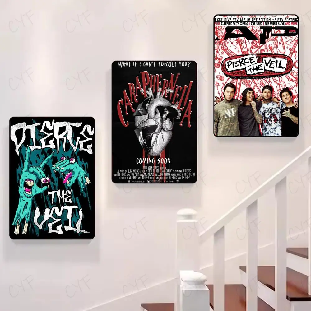 P-Pierce The Veil Band Poster HD Art Mural Wallart Poster for Home Room Decoration DIY Vintage Print Decor