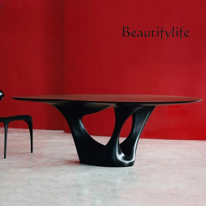 Designer's new tripod dining table fashion light luxury courtyard outdoor cafe casual tea table household triangular table