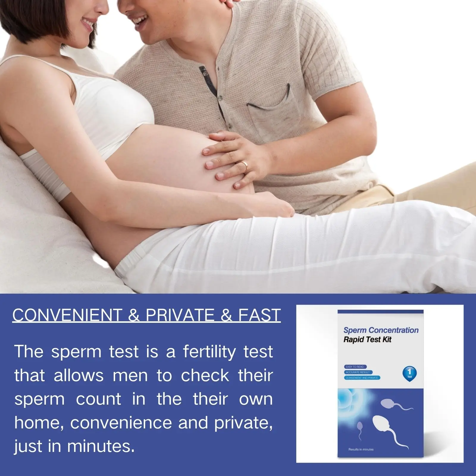 Men Fertility Home Test Kit Sperm Quality Self-Testing Shows Normal or Low Sperm Count Easy to Read Results Accurate and Private