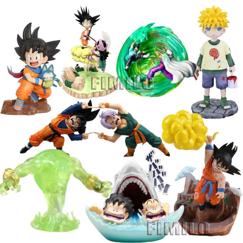 Dragon Ball Piccolo Dbz Master Roshi figuras Goku Krillin Shark Buu Anime Gotenks Trunks Uzumaki Naruto figuras de acción juguetes de PVC