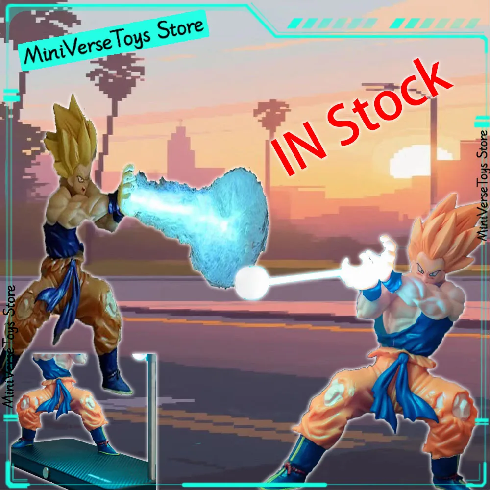 

NikolaToy 16cm Dragon Ball Son Goku Figurine with Kamehameha Wave Magnetic Light Lamp Anime Model Ornament Toy Gift - in Stock