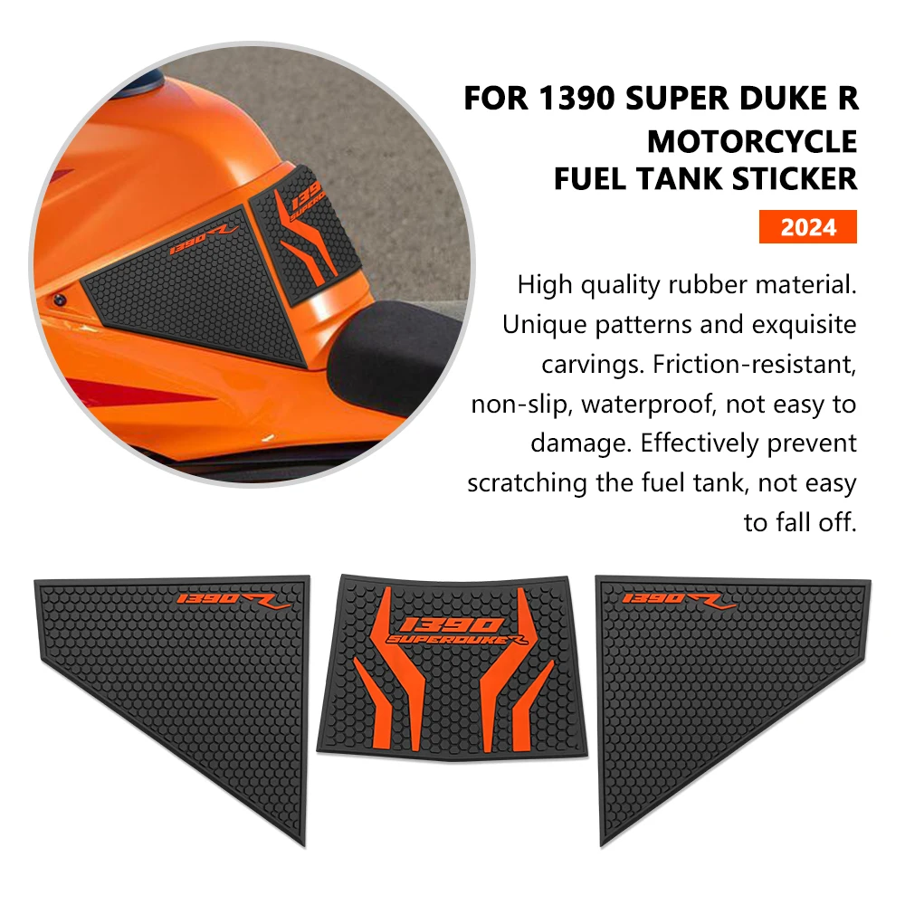 Motorcycle accessories fuel tank traction pads anti-slip stickers fuel tank knee pads for 1390 Super Duke R 2024 fuel tank stick