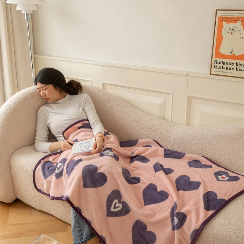 

2025 autumn and winter new product thickened milk fleece printed shawl blanket sofa casual blanket children's blanket