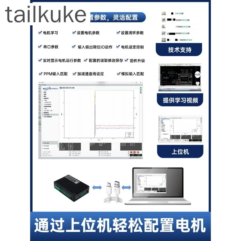 FOC Torque Brushless DC Canopen Servo Motor Driver High Power Sine Wave Controller