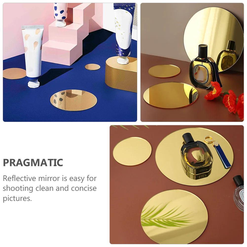 

Acrylic Mirror Reflection Board 14Cm Flat Lay Photography Props For Food Jewelry Reflective Background Ornaments Photo