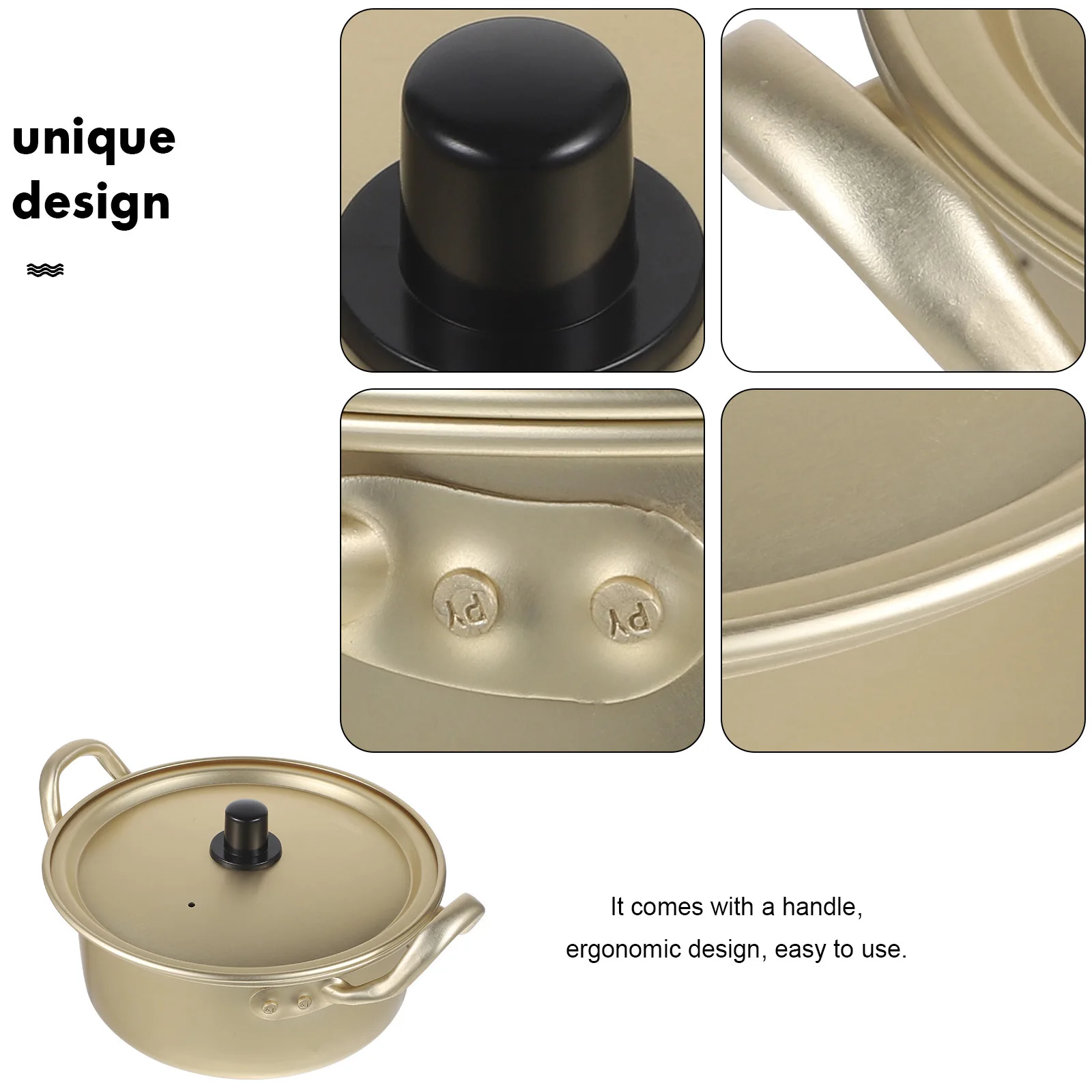 

Multi-Function Aluminum Cooking Pot Ergonomic Handle Health Stew Pot Perfect for Instant Noodle Food and Home