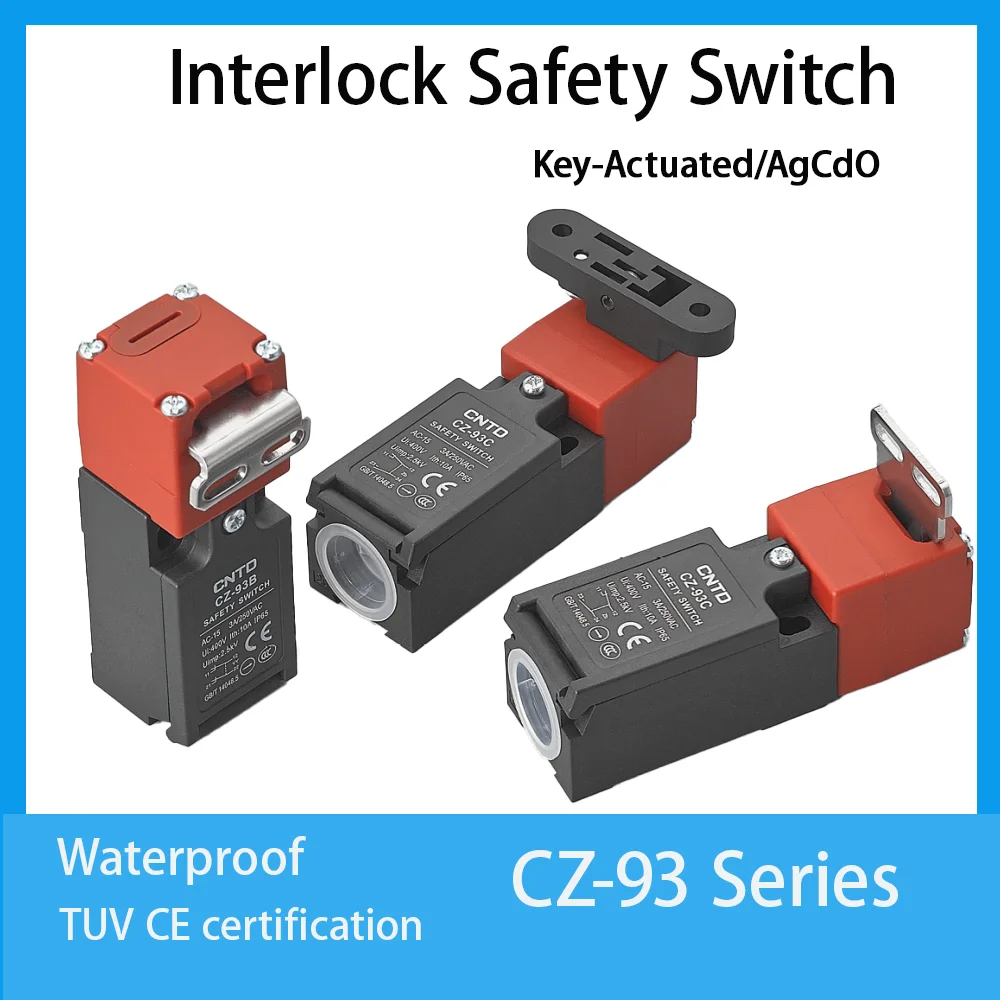 CNTD CZ‑93 Safety Door Interlock Limit Switch With K1 K2 K3 Key Optional IP65 Waterproof Safety Gate Interlock Switch for CNC La