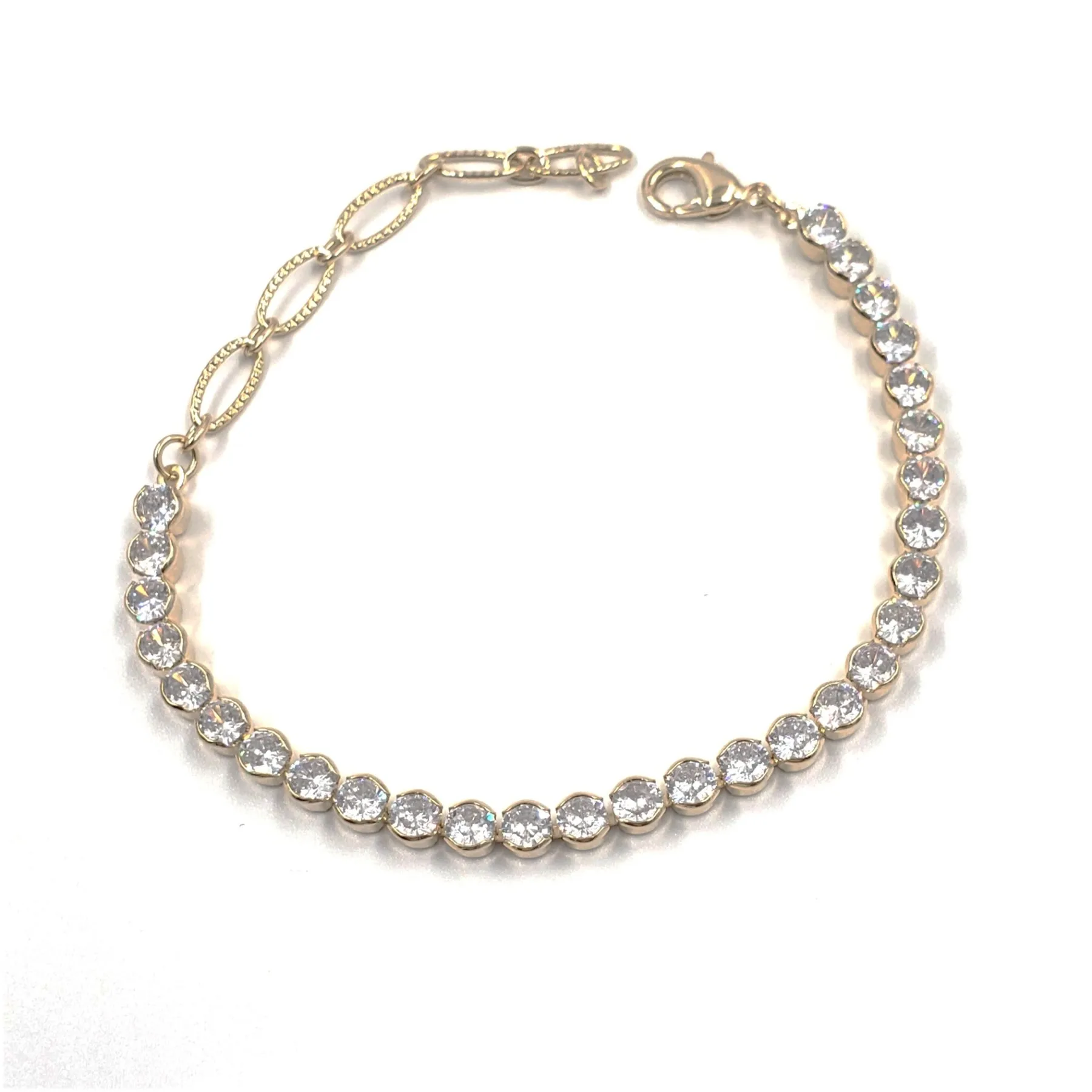 18 K Gold-plated Riviera Zirconia Luxury Bracelet